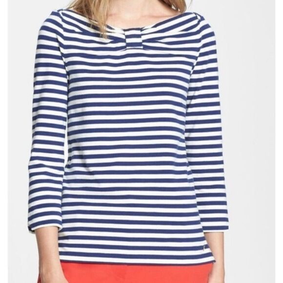 ✨Kate Spade Blue & White Striped Long Sleeve Wheaton Casual Sz Small Top✨ - Picture 1 of 10